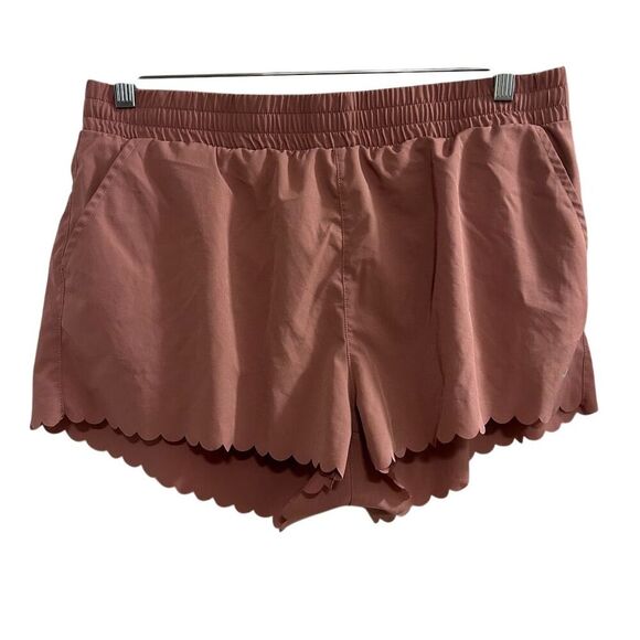 JoyLab Women's High-Waisted Scallop-Hem Biker Shorts Purple Size L - Picture 1 of 12
